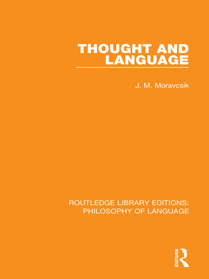cover image of Thought and Language